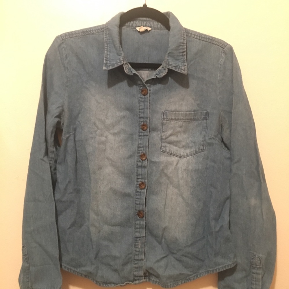 Denim button down